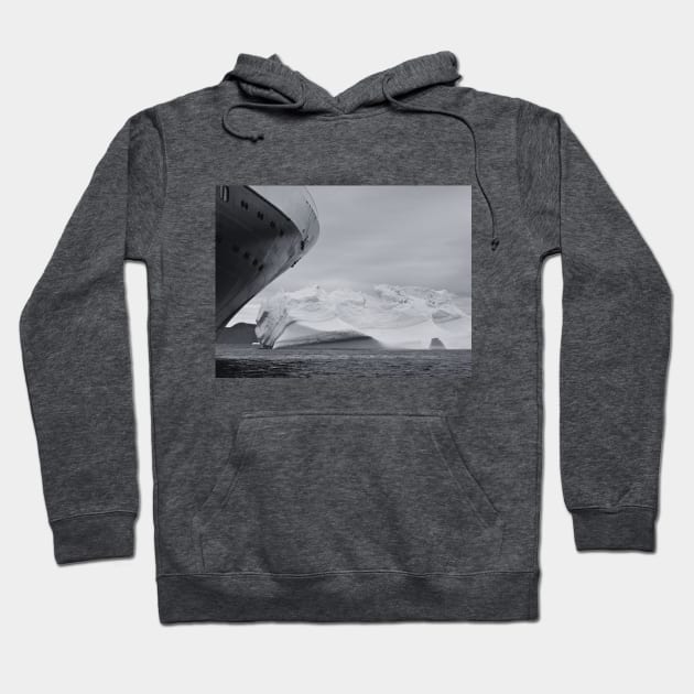 Ship Sailing Near an Iceberg Hoodie by Victorious Maximus